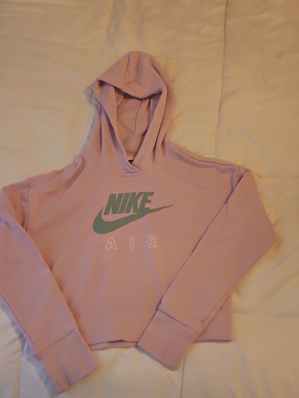Nike Pink Hooded Sweatshirt with Green Logo